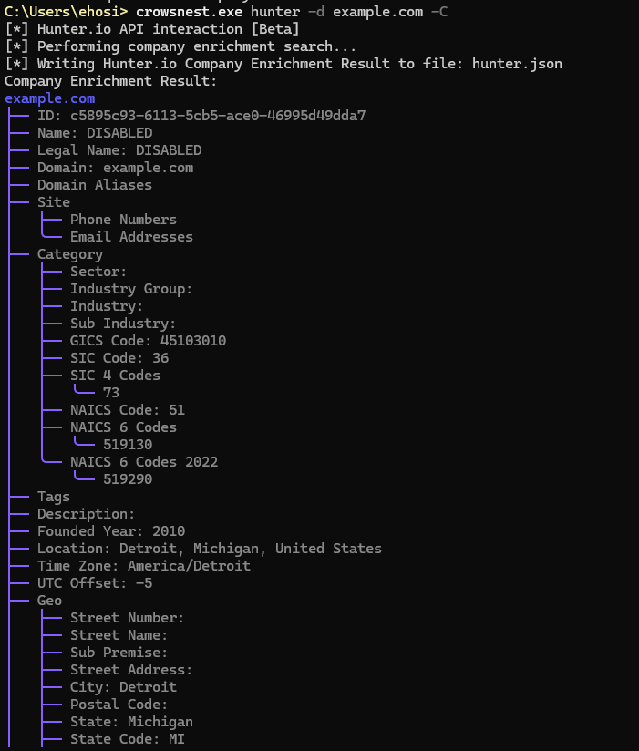Hunter.io Company Enrichment Alt text